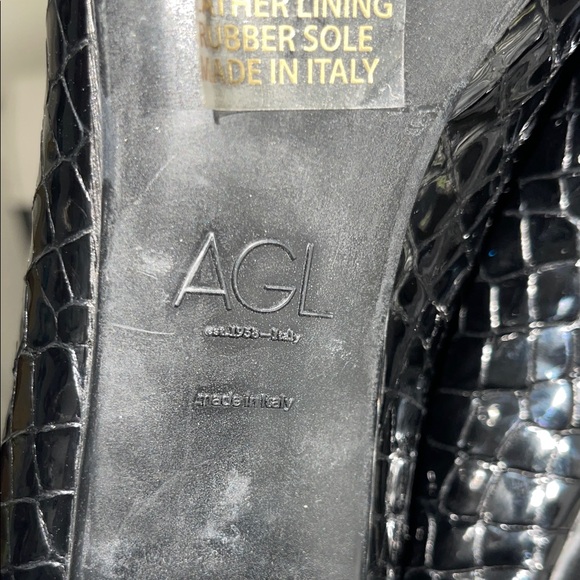 AGL est. 1958  Italy Attilio Giusti Leombruni Black  Mules Heels - Picture 11 of 13
